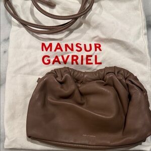 Mansur Gavriel Cloud Clutch Taupe Leather Handbag